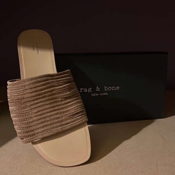 NIB $295 rag & bone | Cameron | Suede Sandals in Camel 10 | Fit Like 8.5 - Picture 3 of 13